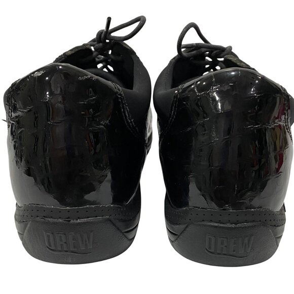 Drew Womens Black Crocodile-Embossed Lace-Up Shoes Size 10M Comfortable Arch Sup - Picture 5 of 10